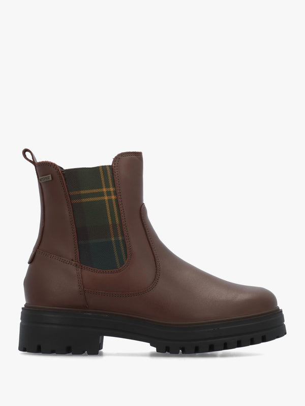 Barbour Amberley Waterproof Dark Tan Leather Chelsea Boots