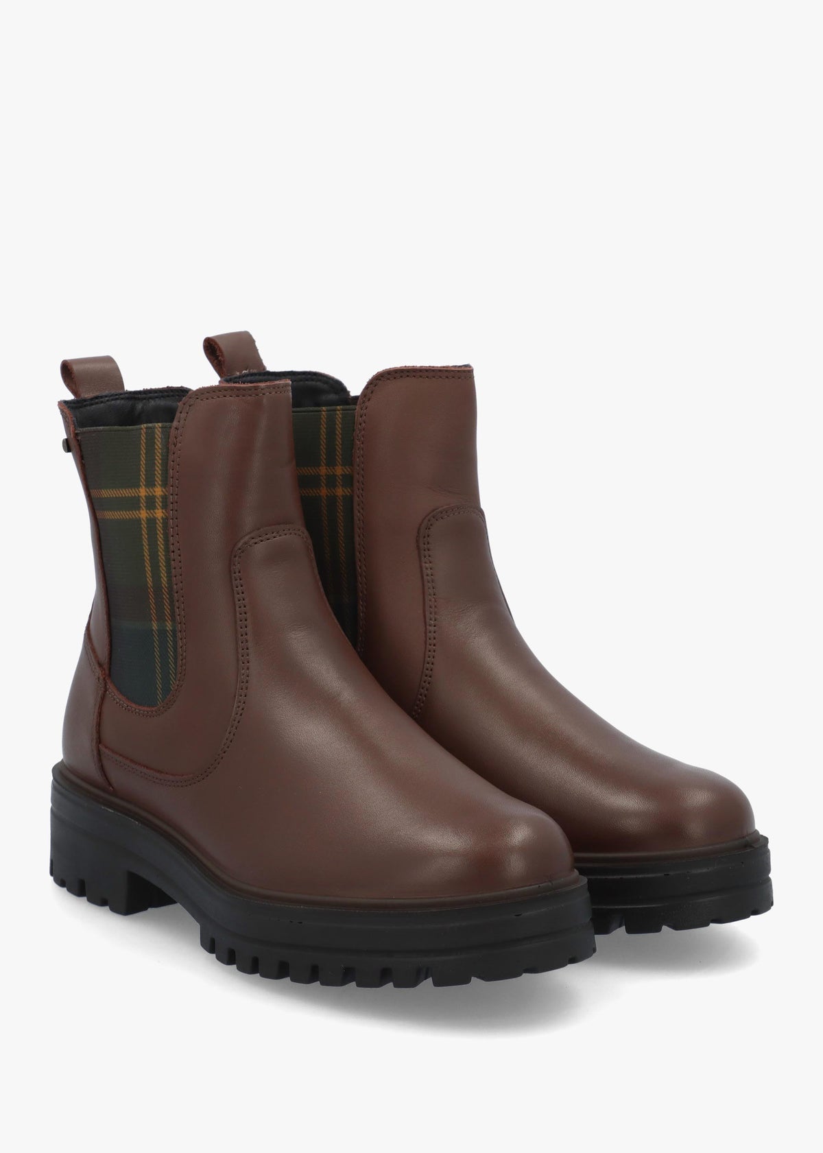 Barbour Amberley Waterproof Dark Tan Leather Chelsea Boots