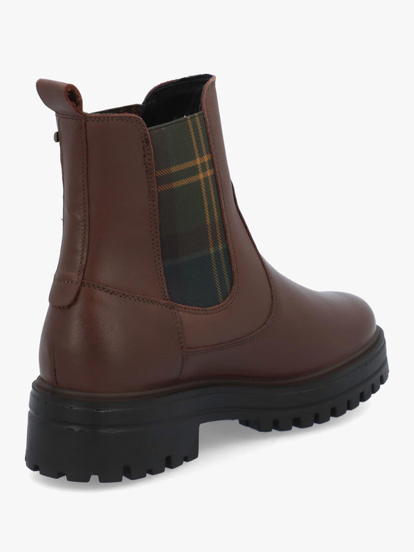Barbour Amberley Waterproof Dark Tan Leather Chelsea Boots