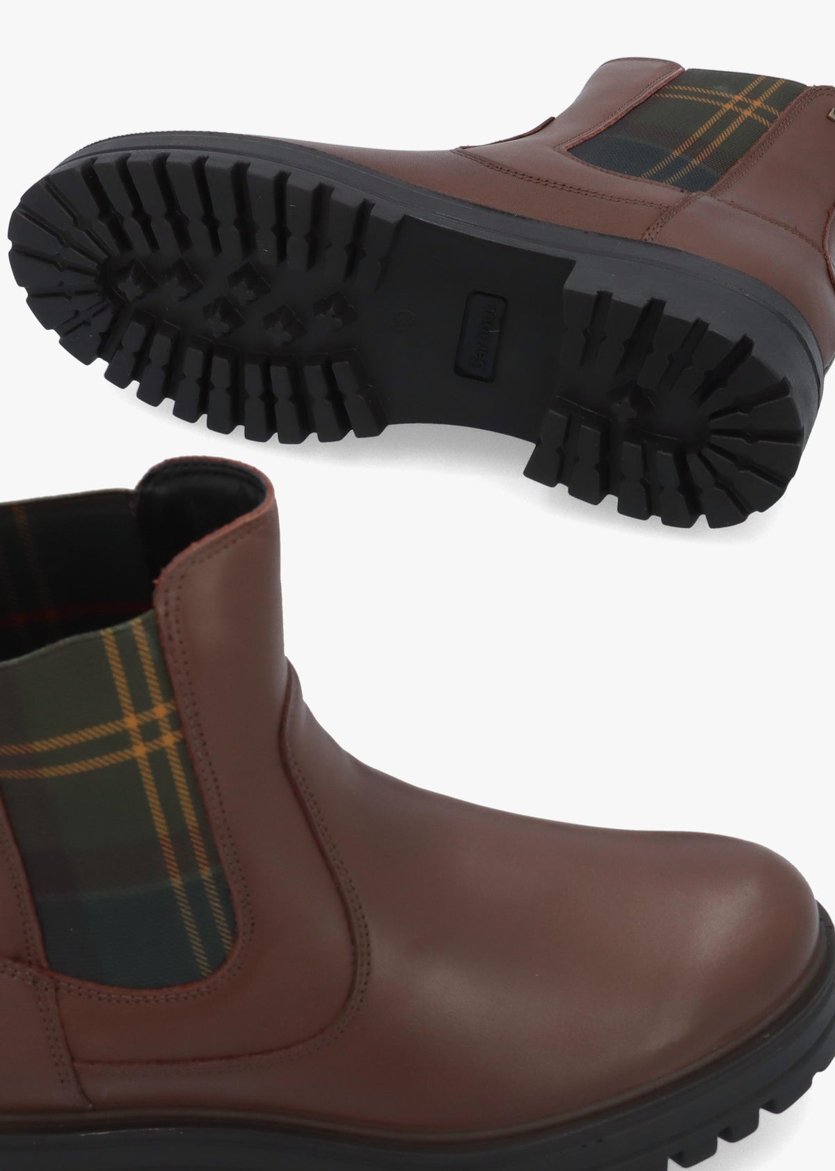 Barbour Amberley Waterproof Dark Tan Leather Chelsea Boots