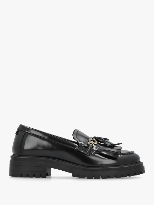Barbour Ava Black Leather Loafers