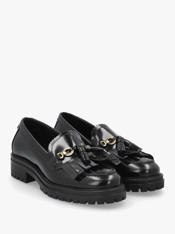 Barbour Ava Black Leather Loafers