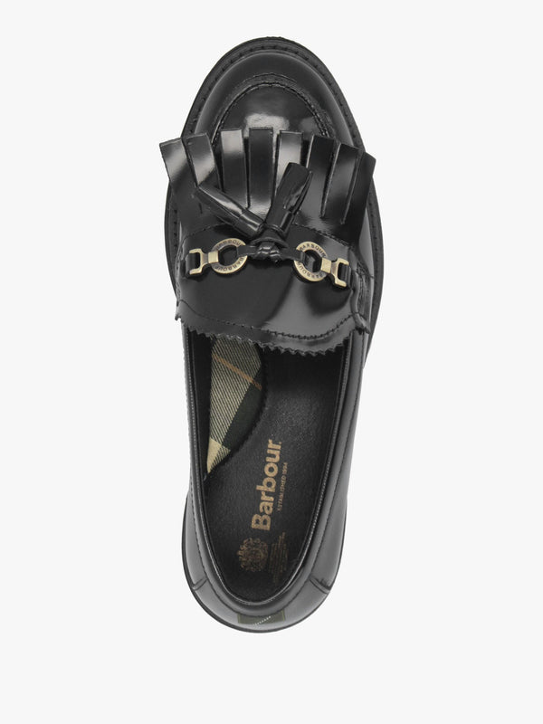 Barbour Ava Black Leather Loafers