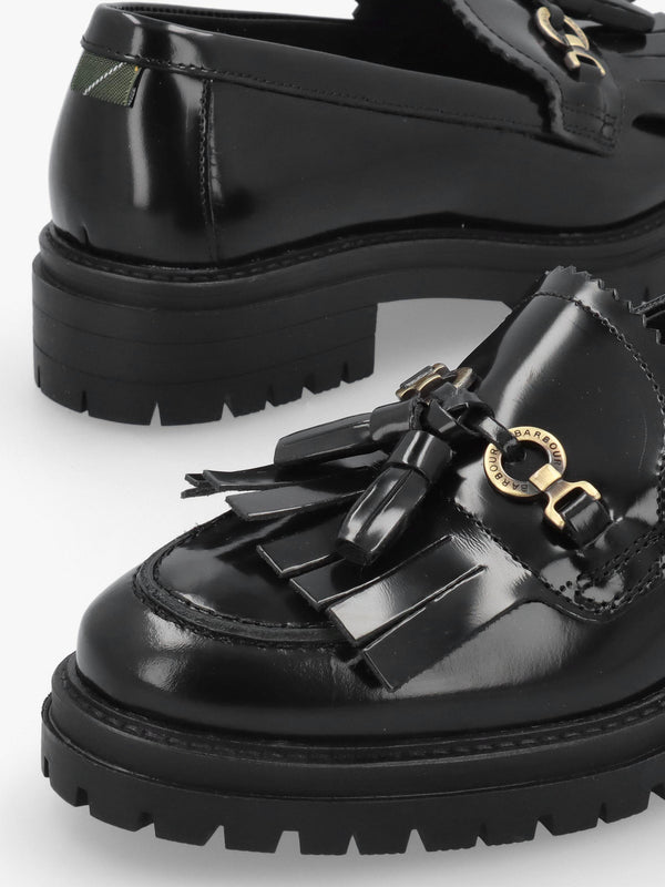 Barbour Ava Black Leather Loafers