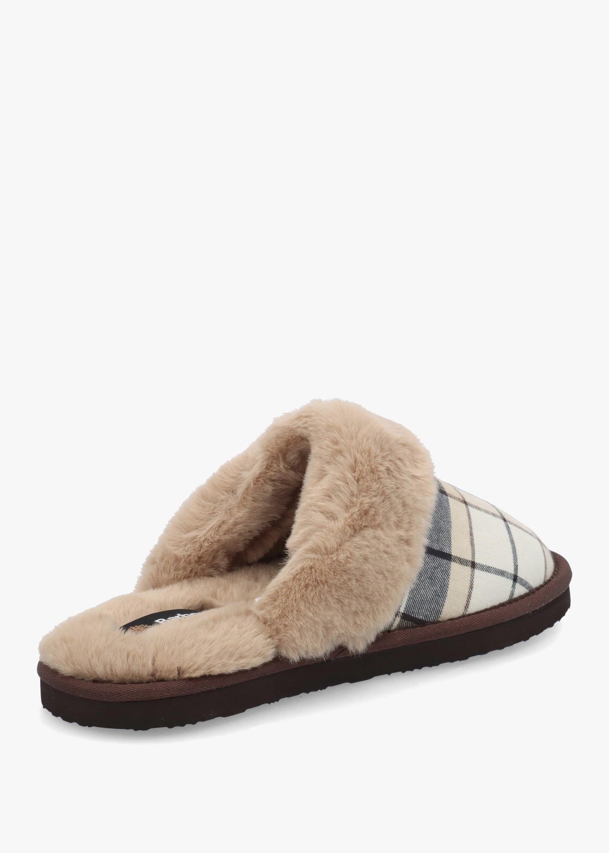 BARBOUR CLAUDIA TARTAN MULE SLIPPER - Khaki Fabric