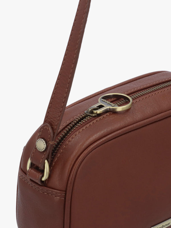 BARBOUR DAPHNE MINI LEATHER CROSSBODY - Brown Leather