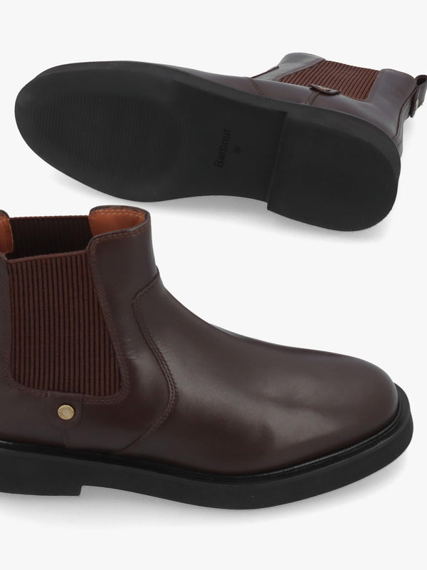 Barbour Delfina Dark Chocolate Leather Chelsea Boots
