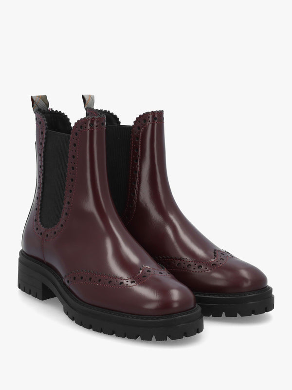 Barbour Fawne Cherry Leather Chelsea Boots