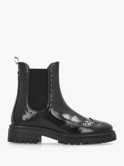 Barbour Fawne Black Leather Chelsea Boots