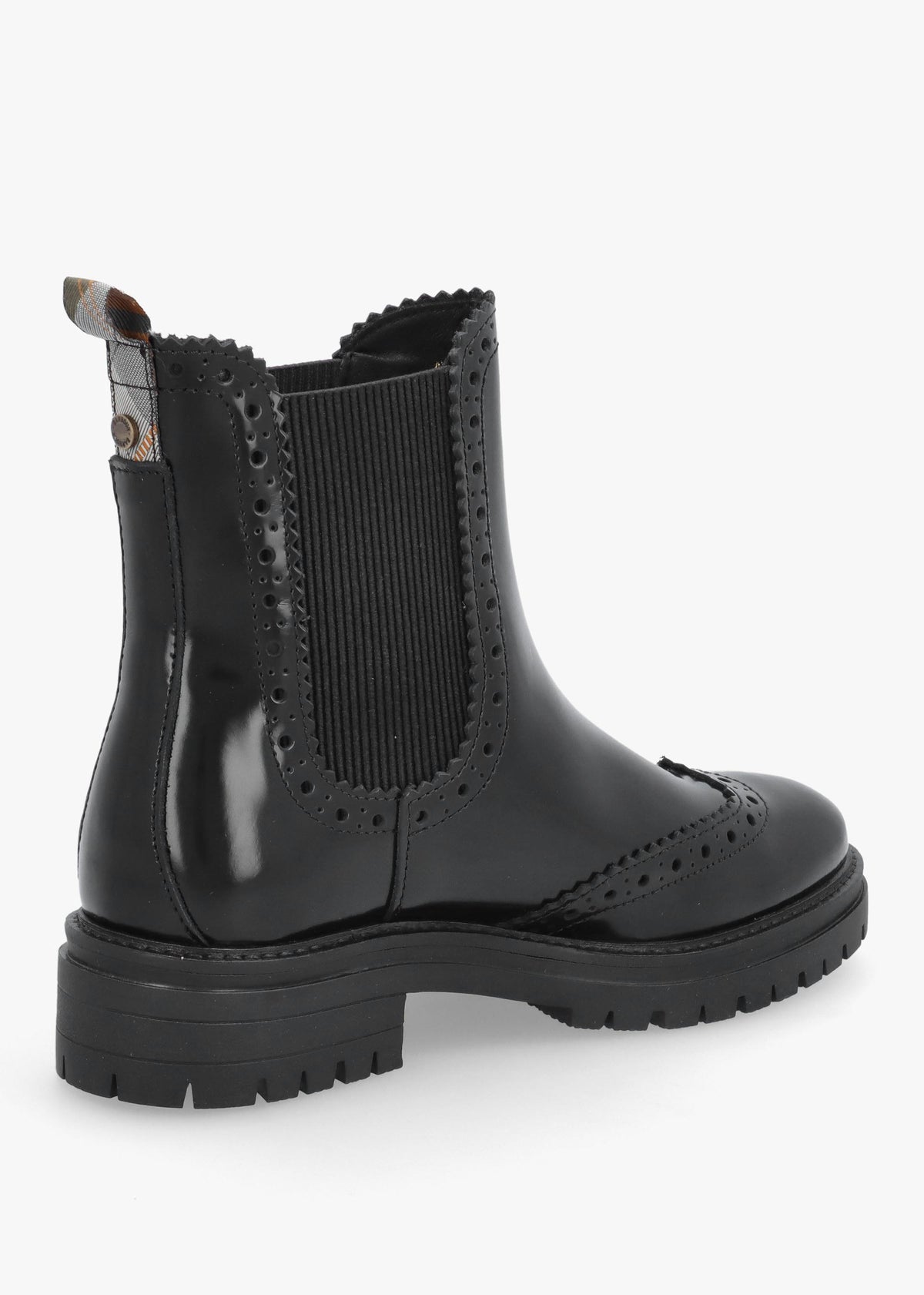 Barbour Fawne Black Leather Chelsea Boots
