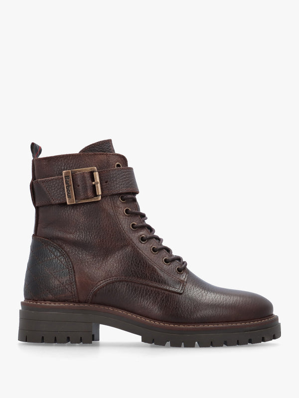Barbour Heidi II Brown Leather Commando Ankle Boots