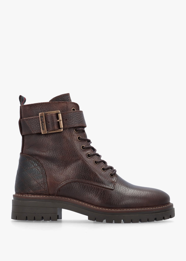 Barbour Heidi II Brown Leather Commando Ankle Boots