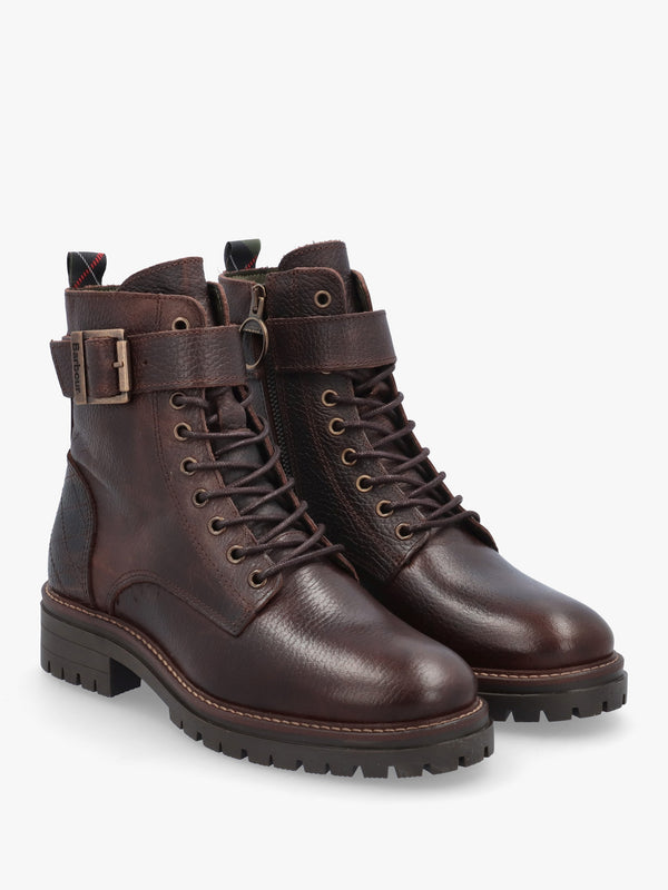 Barbour Heidi II Brown Leather Commando Ankle Boots