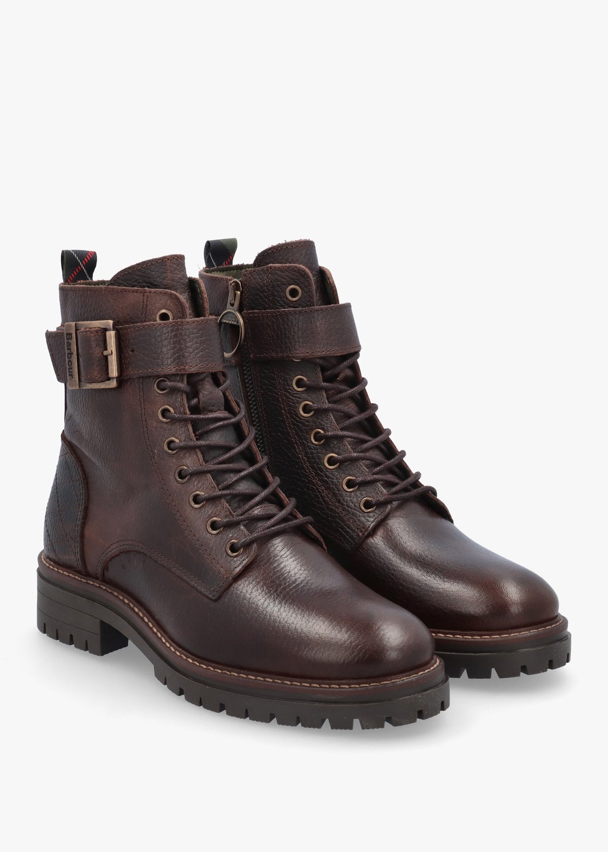 Barbour Heidi II Brown Leather Commando Ankle Boots