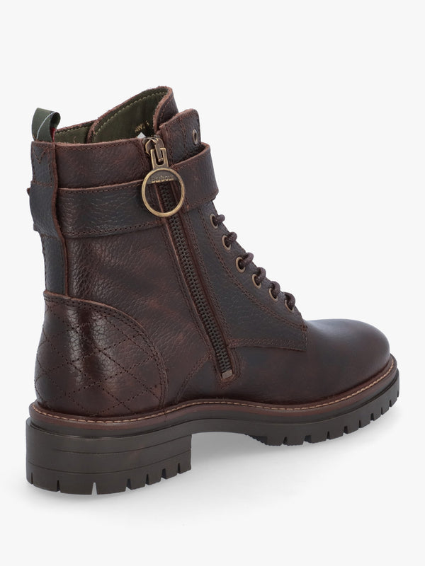 Barbour Heidi II Brown Leather Commando Ankle Boots