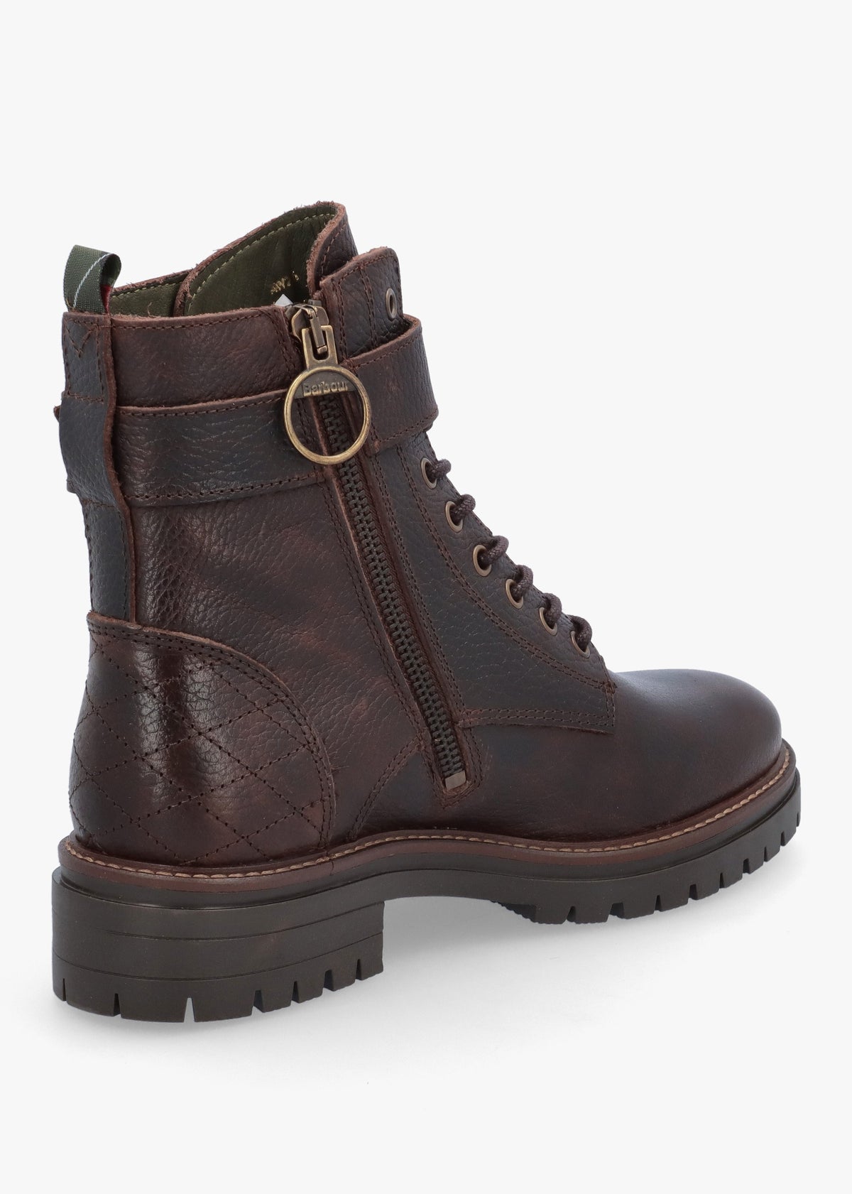 Barbour Heidi II Brown Leather Commando Ankle Boots