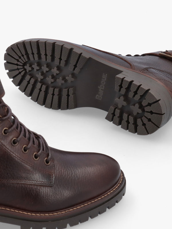 Barbour Heidi II Brown Leather Commando Ankle Boots