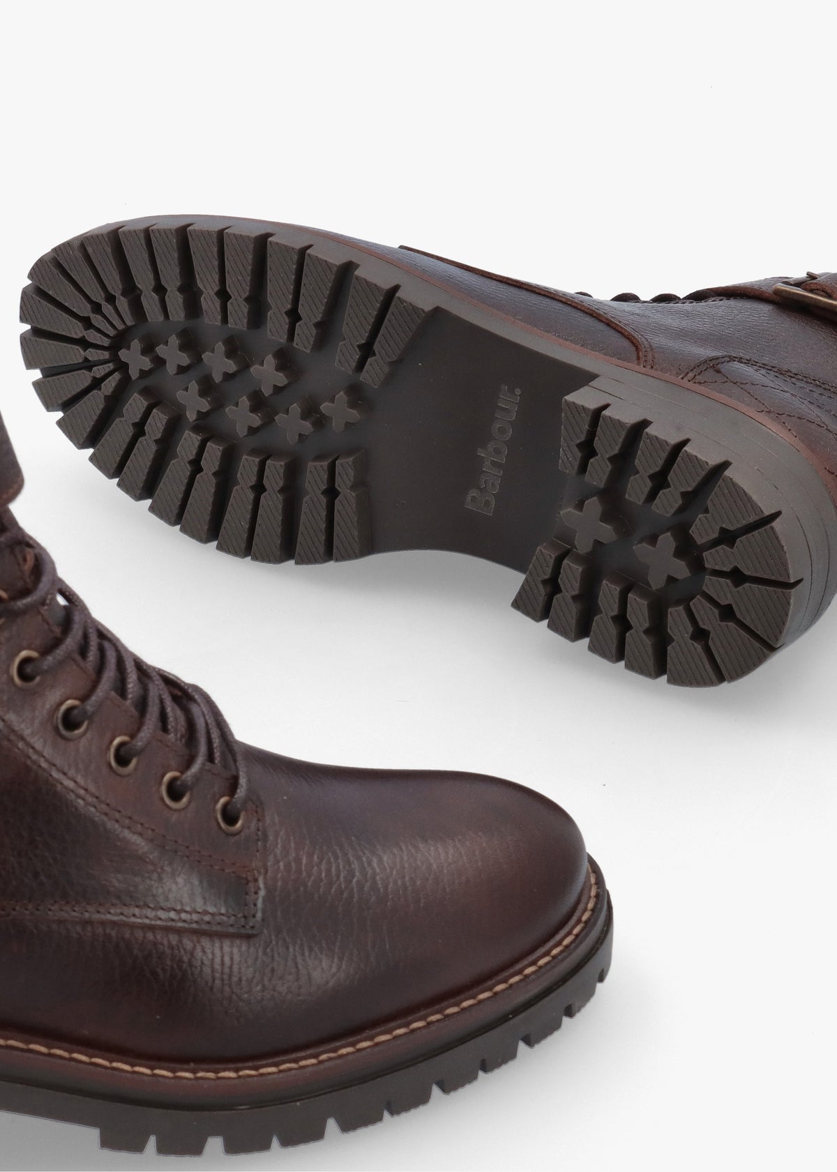 Barbour Heidi II Brown Leather Commando Ankle Boots