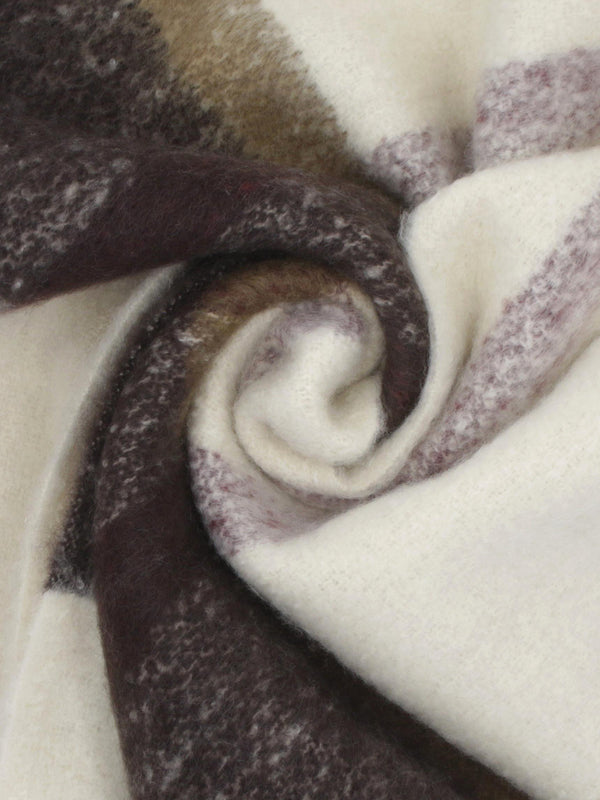 Barbour Isla Ecru Muted Tartan Bouclé Scarf