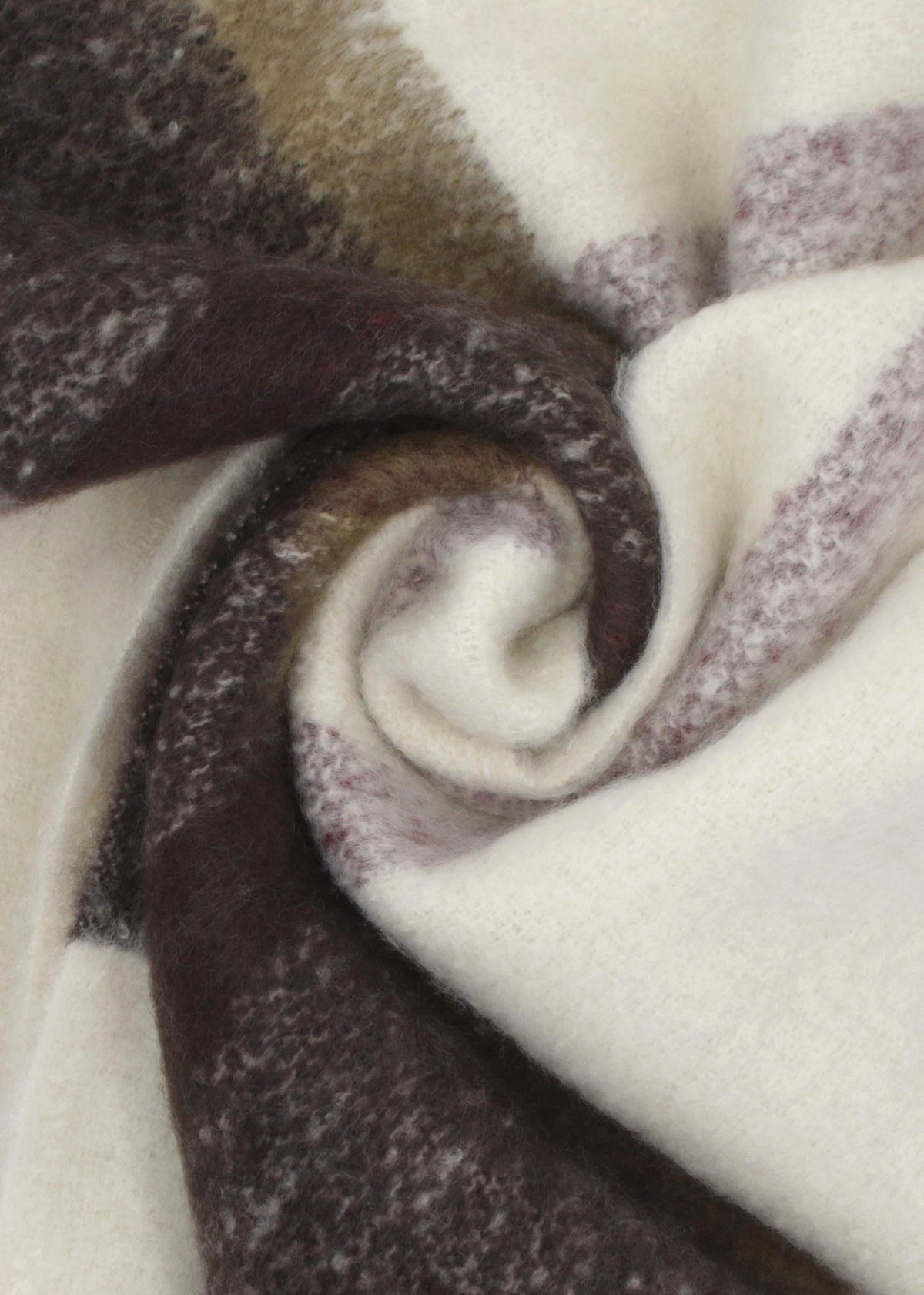 Barbour Isla Ecru Muted Tartan Bouclé Scarf