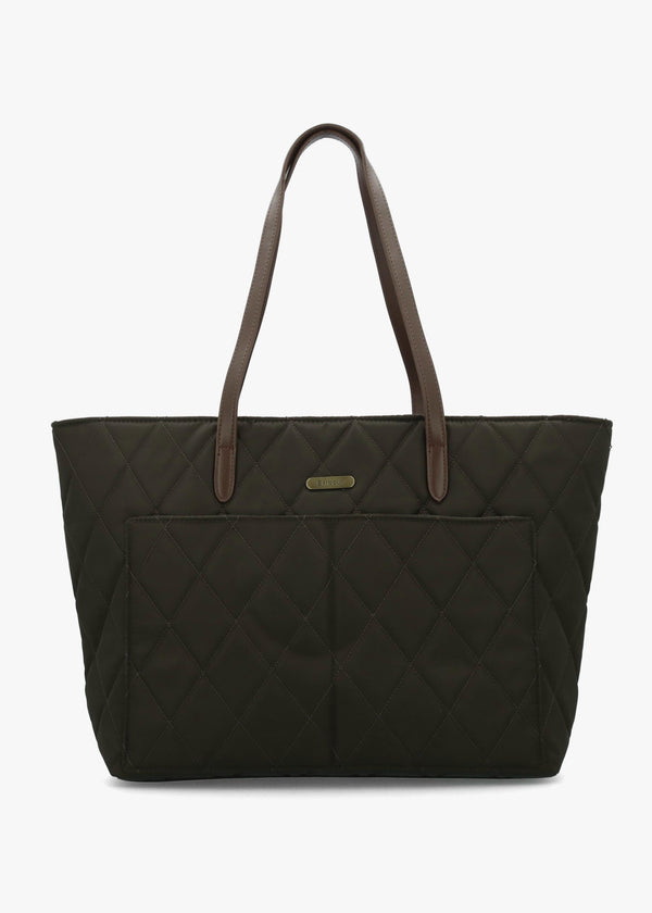Barbour Quilted Olive Tote Bag