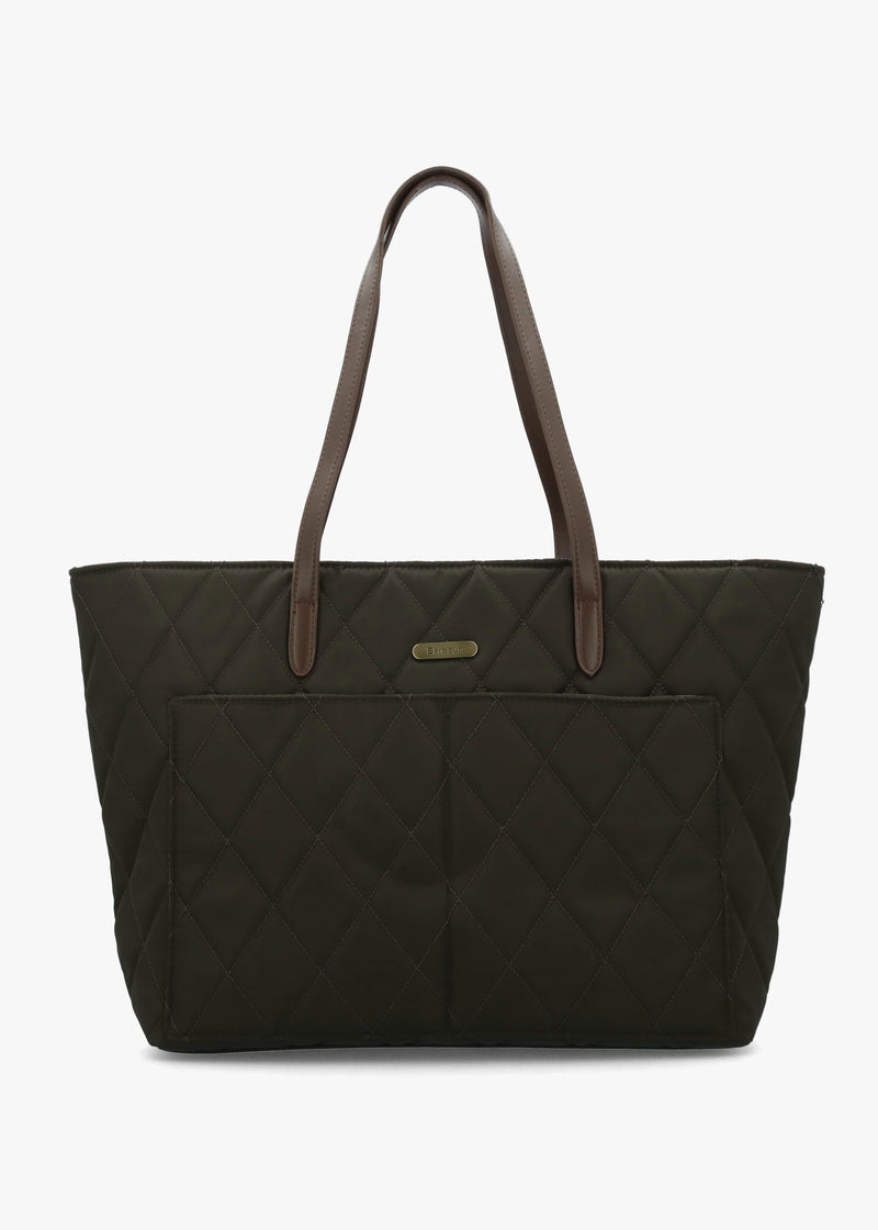 Barbour Quilted Olive Tote Bag