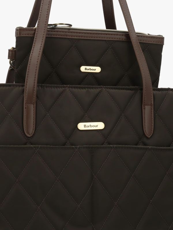 Barbour Quilted Olive Tote Bag