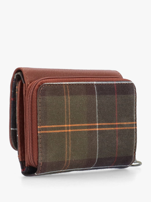 Barbour Rosa Leather Brown Classic Tartan French Purse