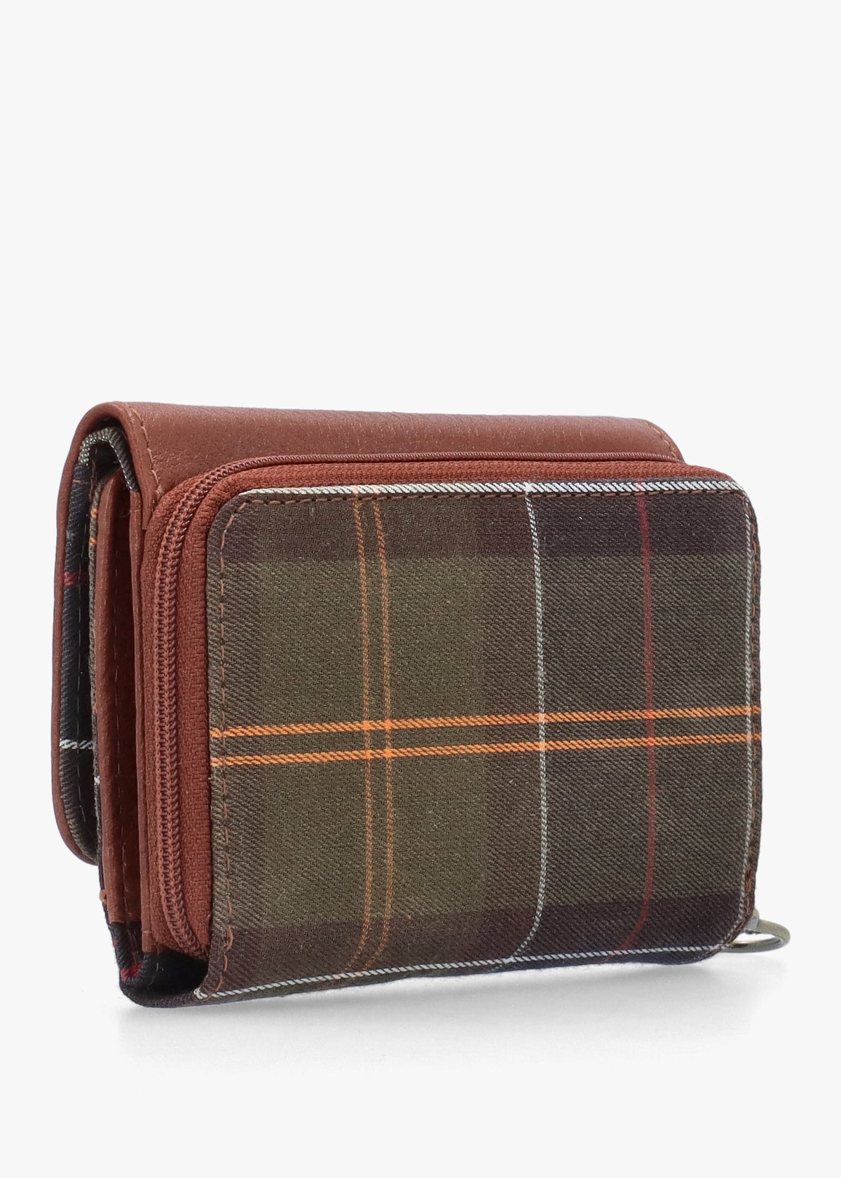 Barbour Rosa Leather Brown Classic Tartan French Purse