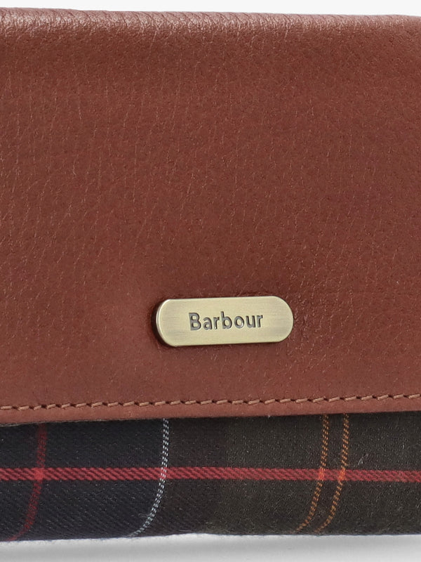 Barbour Rosa Leather Brown Classic Tartan French Purse