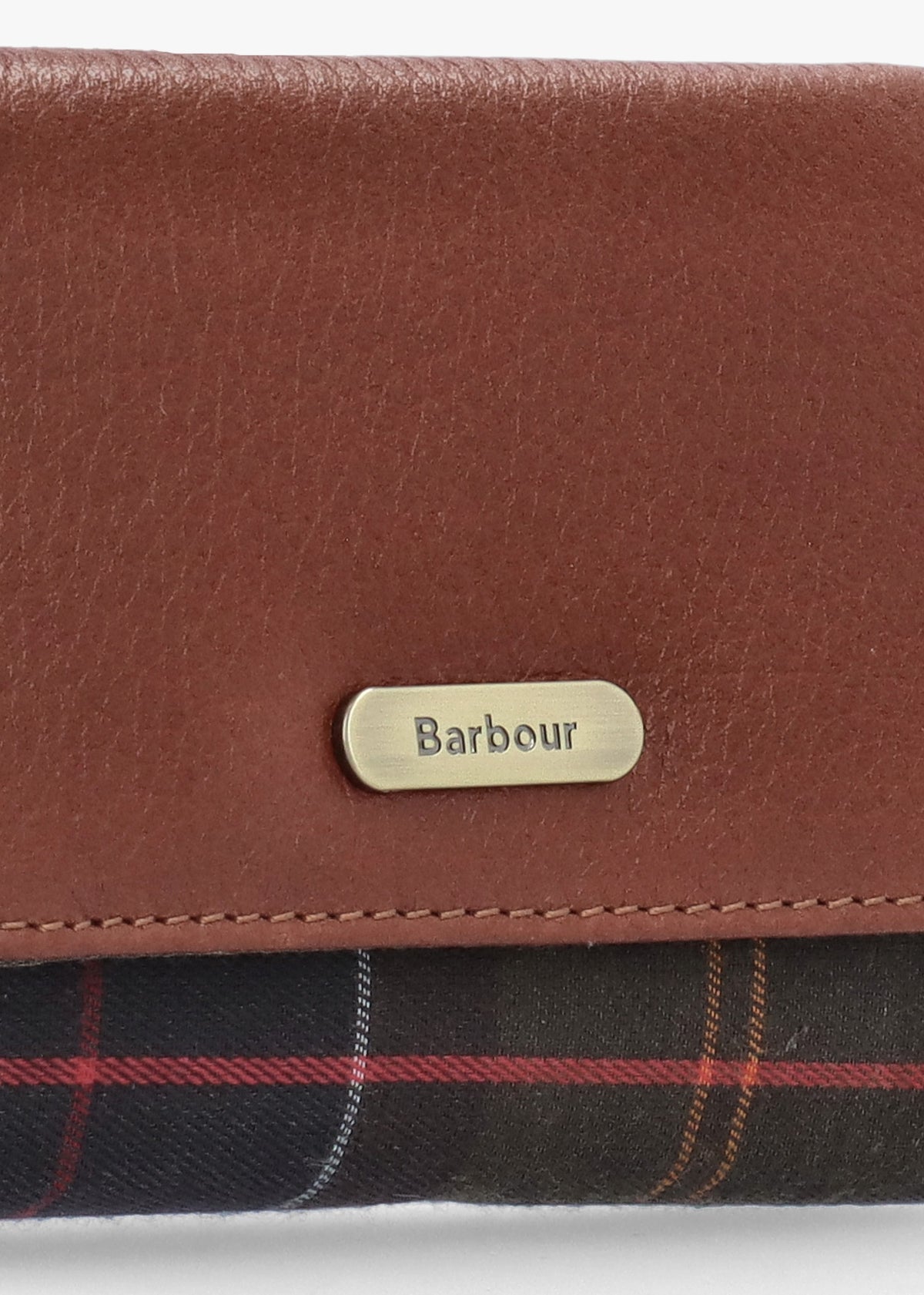 Barbour Rosa Leather Brown Classic Tartan French Purse