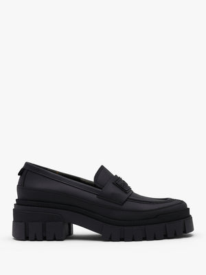 Barbour Sara Black Leather Chunky Loafers