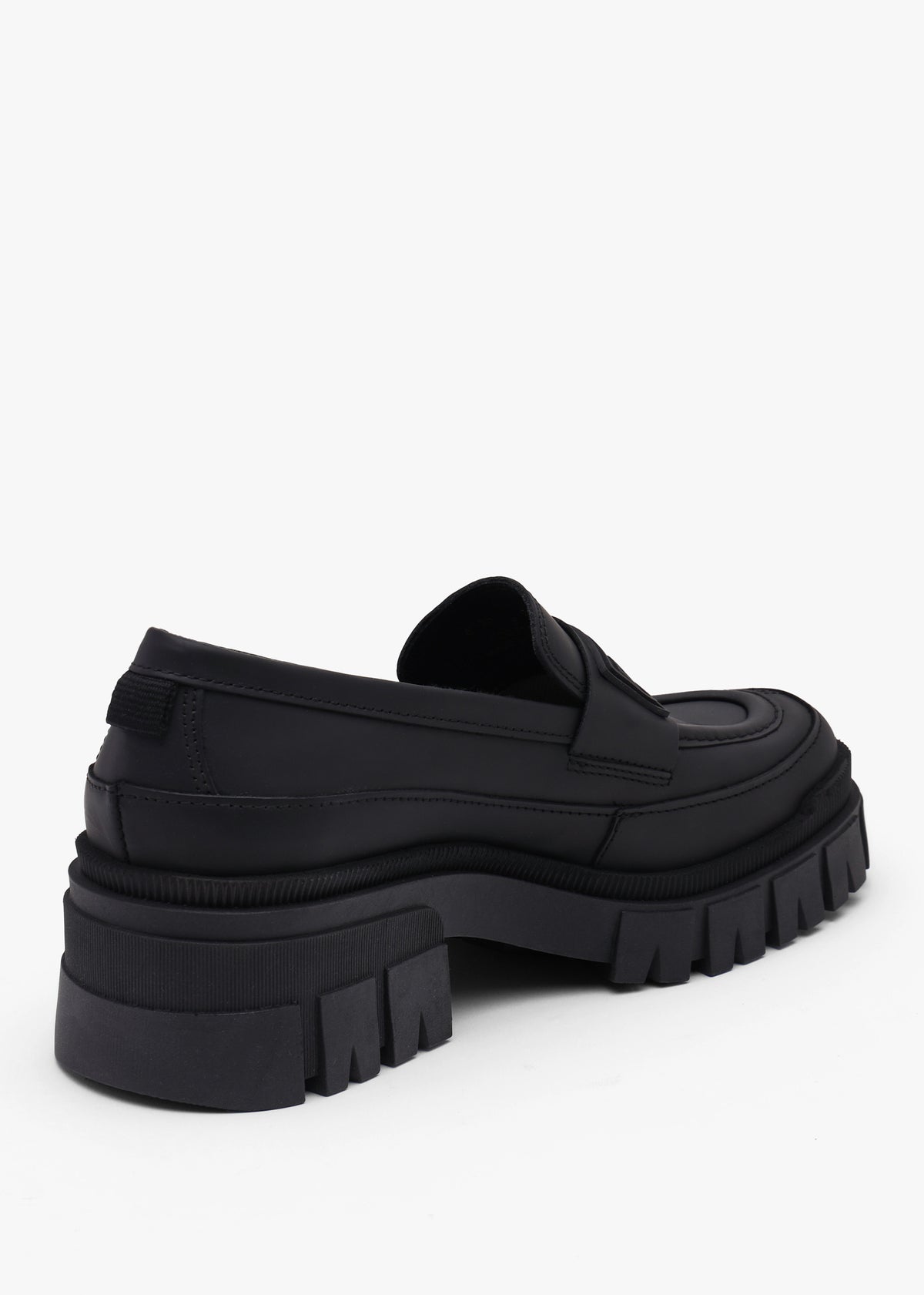 Barbour Sara Black Leather Chunky Loafers