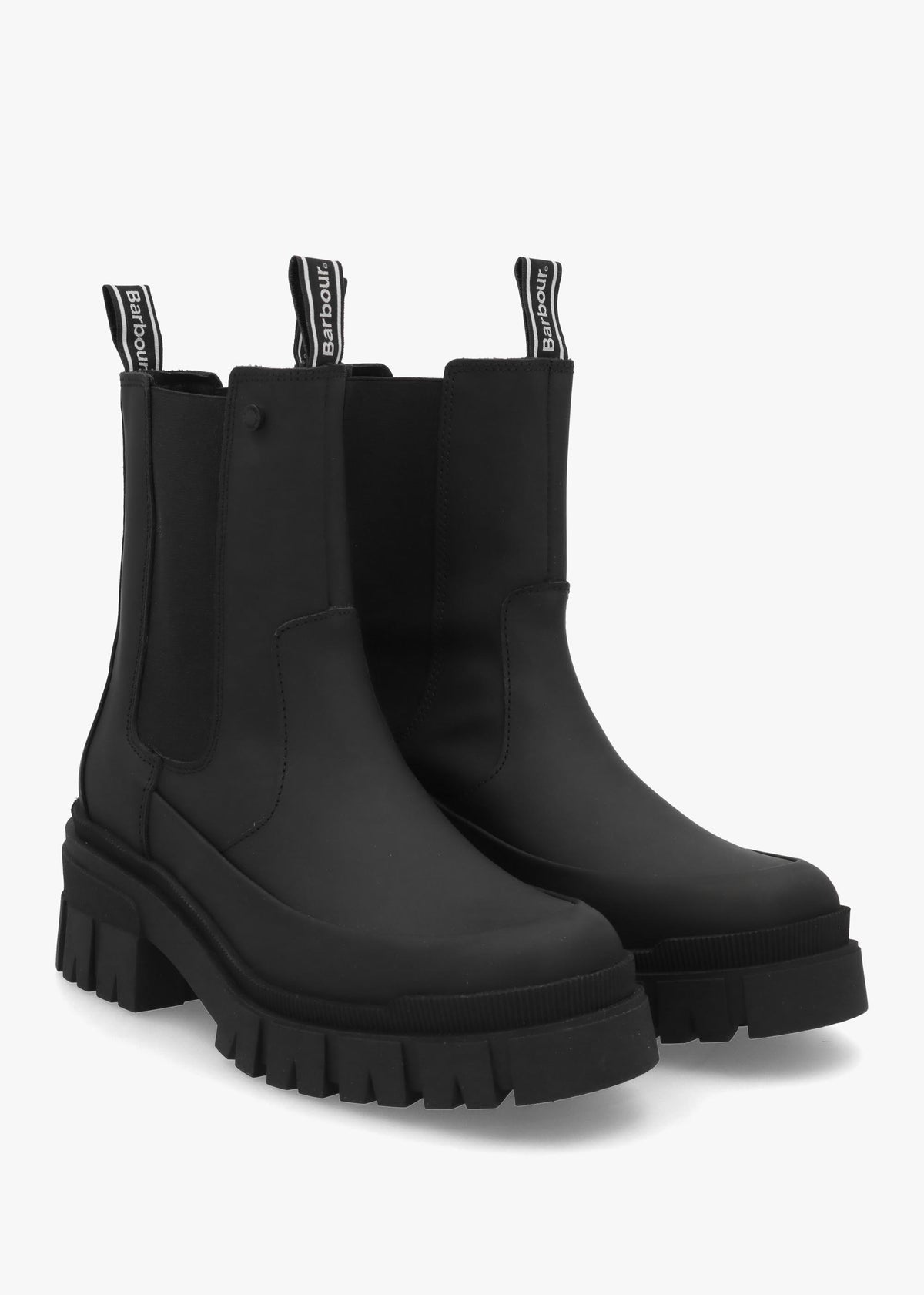 Barbour Sofie Black Leather Chelsea Boots