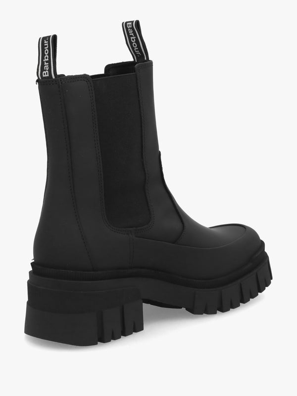 Barbour Sofie Black Leather Chelsea Boots