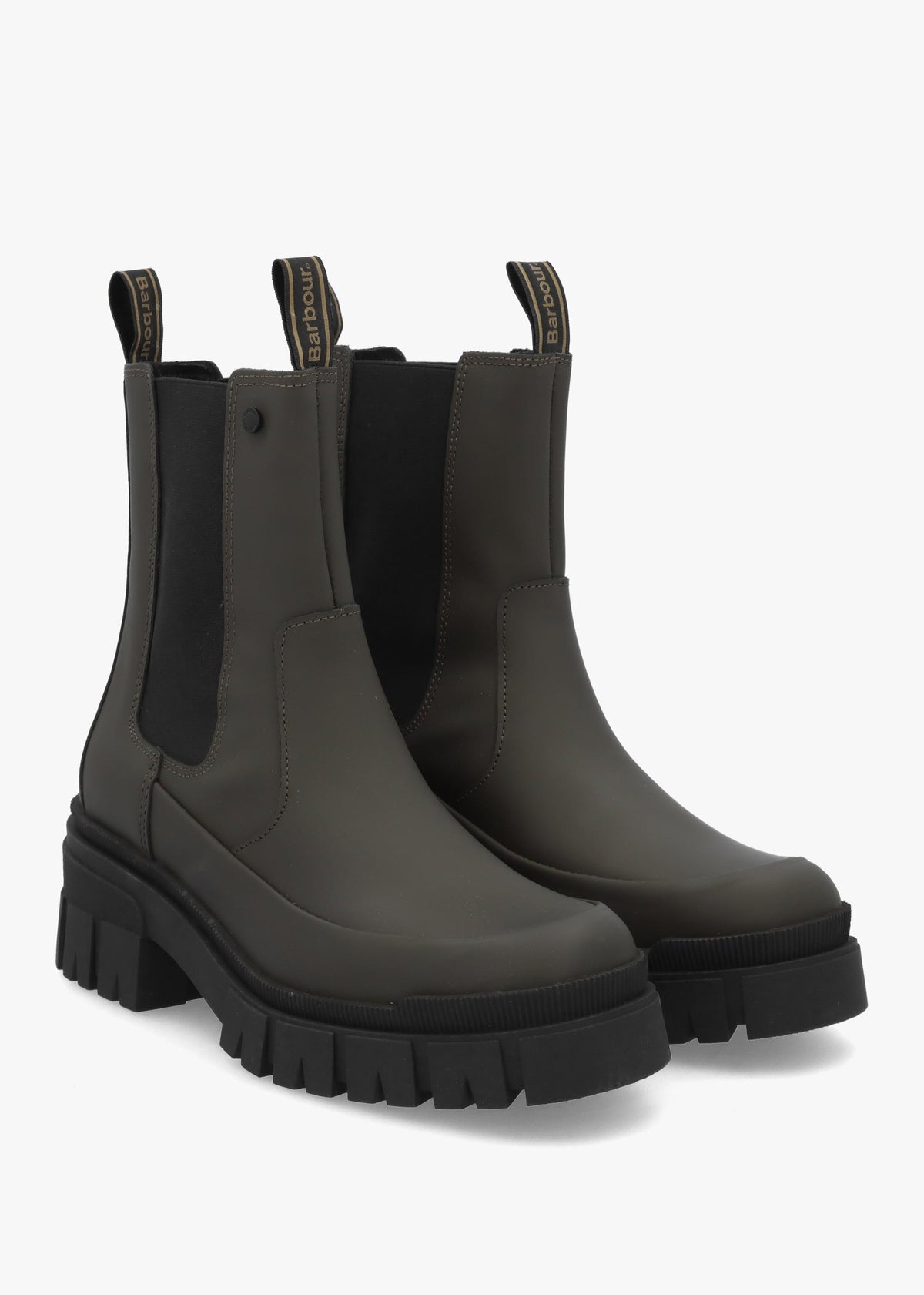 Barbour Sofie Olive Leather Chelsea Boots