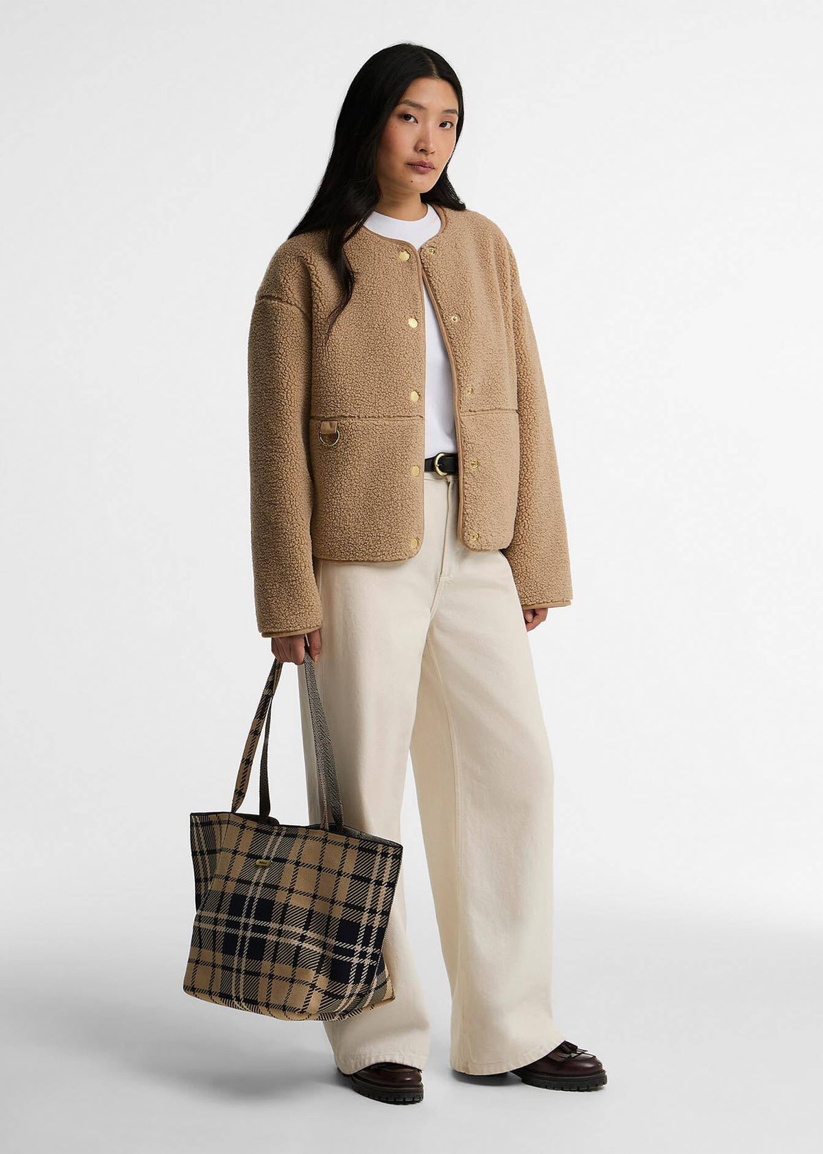 Barbour Layla Birchwood Dress Tartan Tote Bag