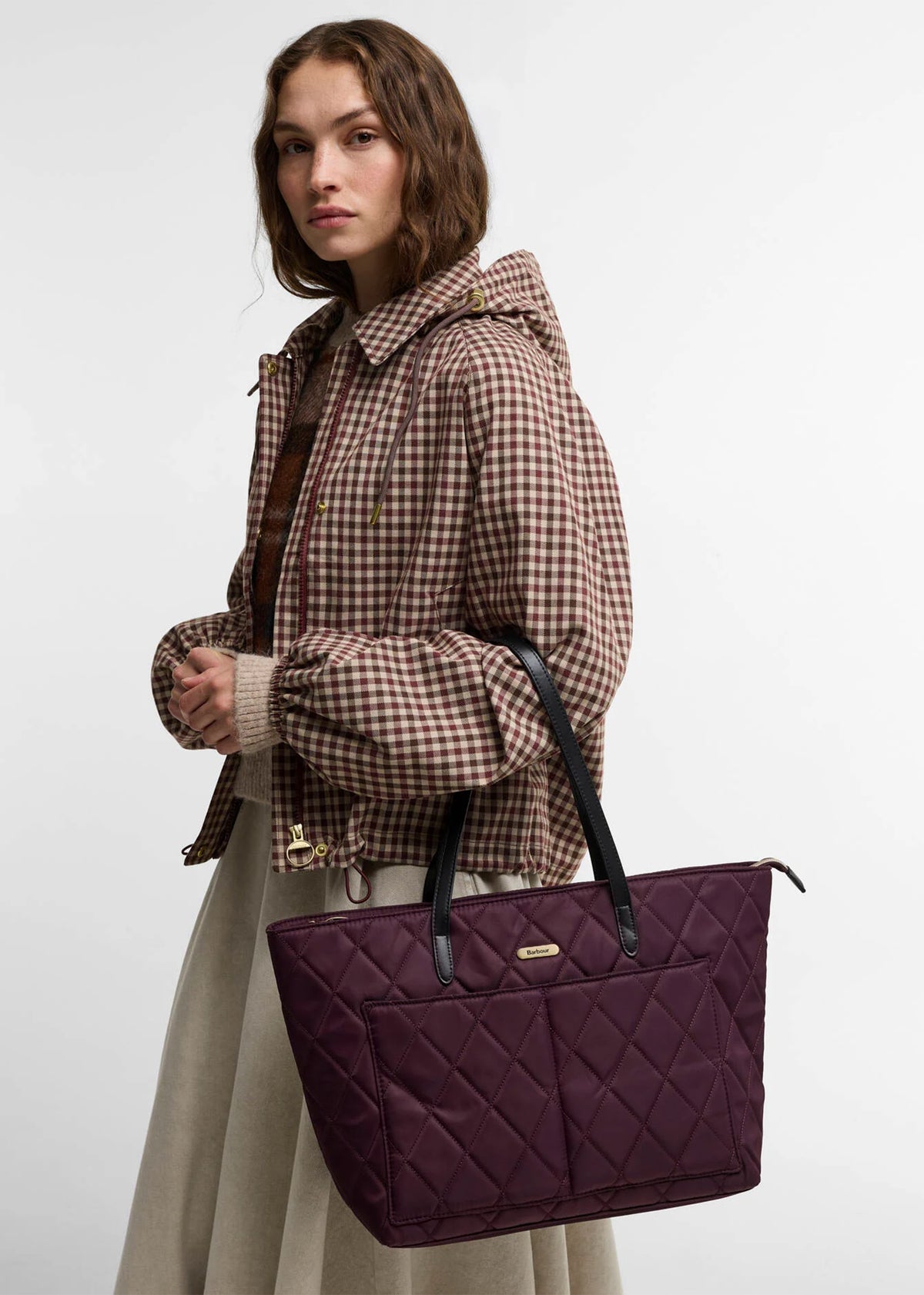 Barbour Quilted Fig Tote Bag
