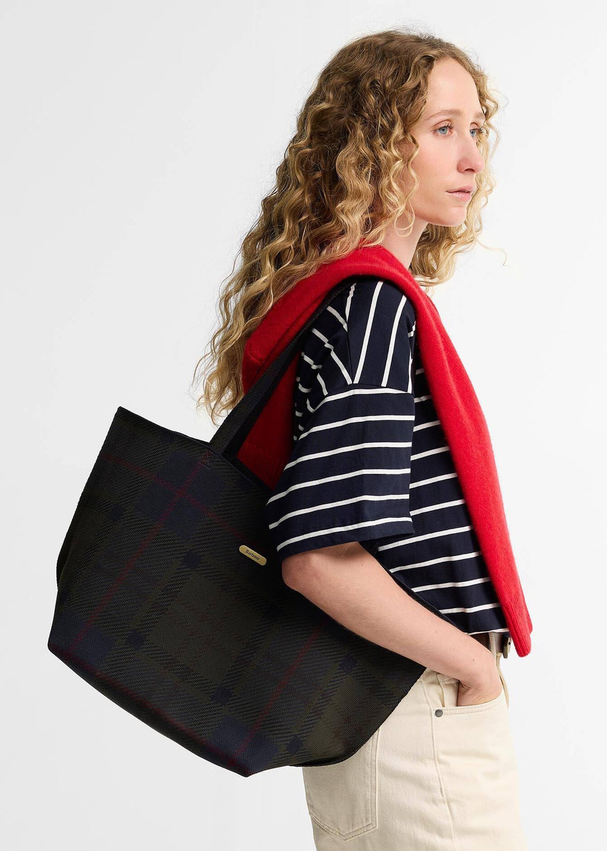 Barbour Layla Shadow Classic Tartan Tote Bag