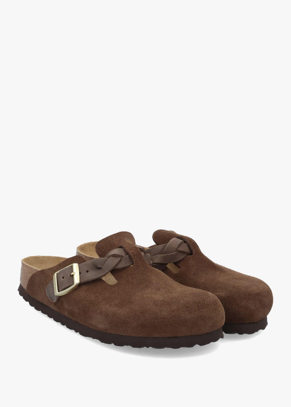 Boston Braided Carafe Suede Leather Clogs