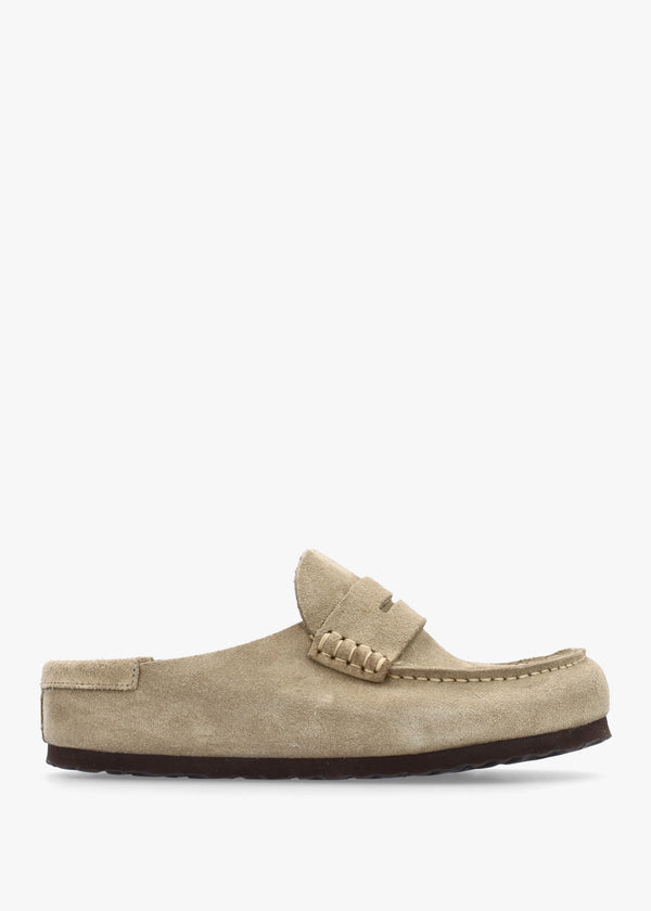 Women’s Naples Wrapped Taupe Suede Clogs