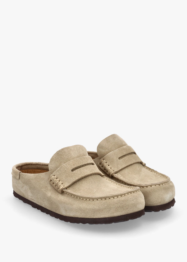Women’s Naples Wrapped Taupe Suede Clogs