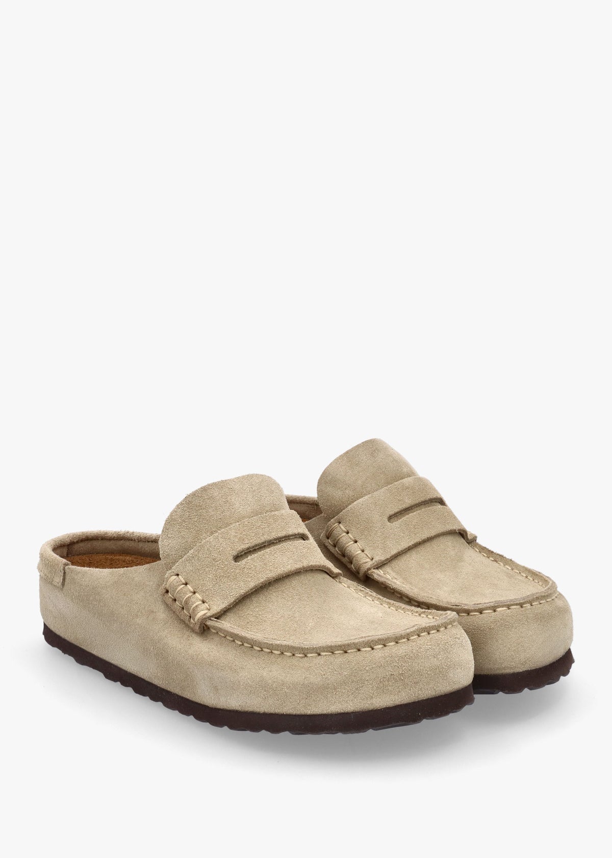 Birkenstock Women’s Naples Wrapped Taupe Suede Clogs