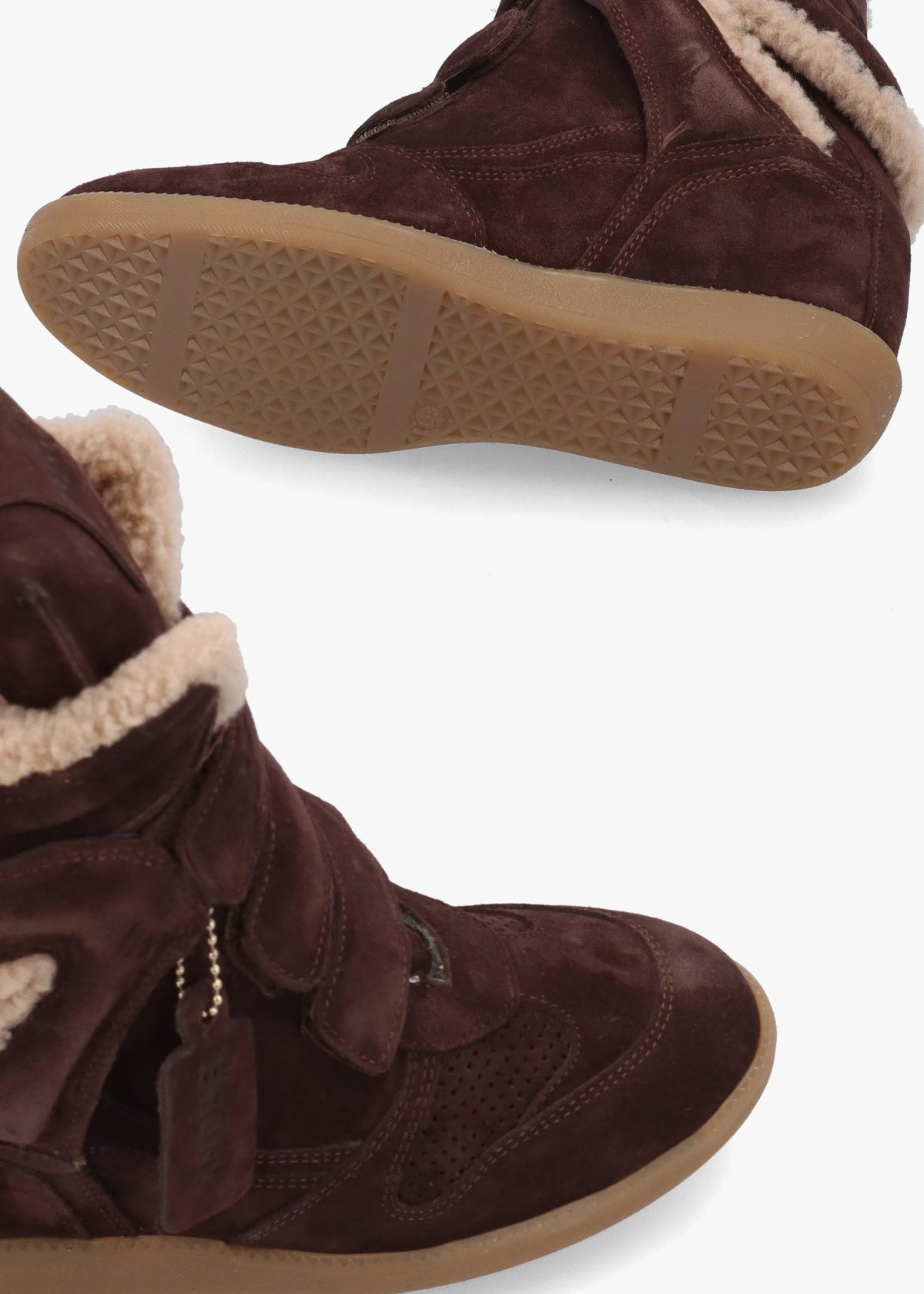 Bronx JAE-YY Brown Suede Shearling High Top Wedge Trainers