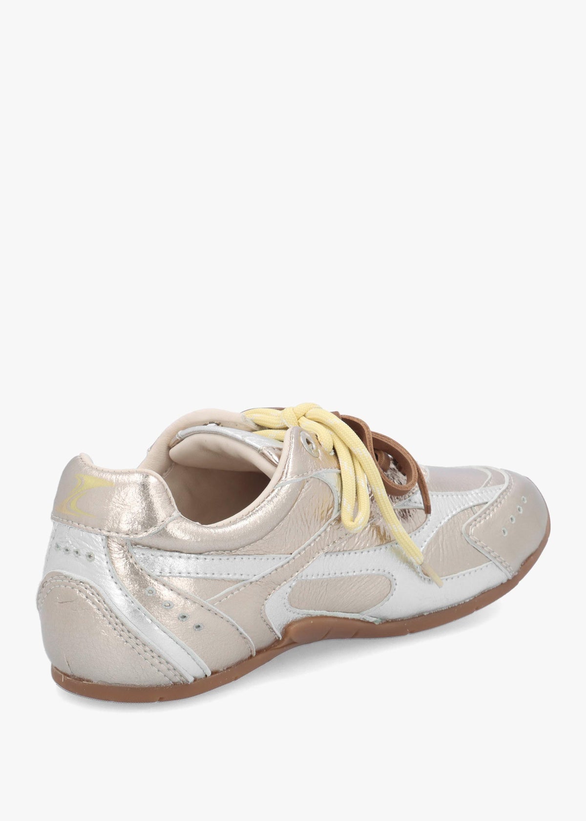 MYR-AA Silver & Gold Metallic Leather Low Profile Trainers