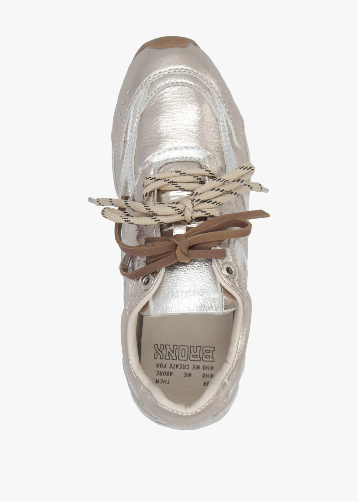 MYR-AA Silver & Gold Metallic Leather Low Profile Trainers