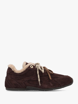 MYR-AA Brown Suede Shearling Low Top Trainers