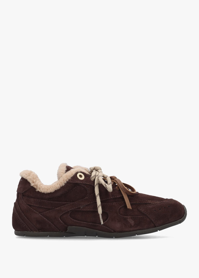 MYR-AA Brown Suede Shearling Low Top Trainers