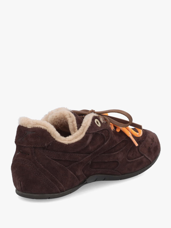 MYR-AA Brown Suede Shearling Low Top Trainers