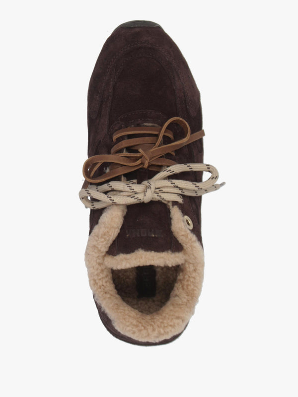 MYR-AA Brown Suede Shearling Low Top Trainers